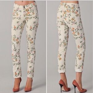 Citizens of Humanity Floral Design Mandy High Waist Retro Slim Roll Up